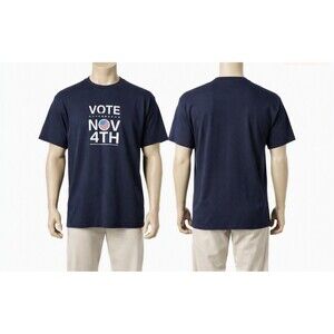 Bayside Vote Obama Biden Nov 4th 2008 Men's Size X-L Blue T-shirt Made in USA
